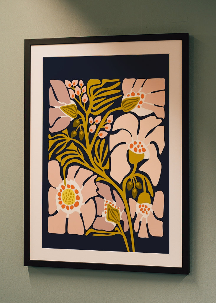 Backyard flower illustration