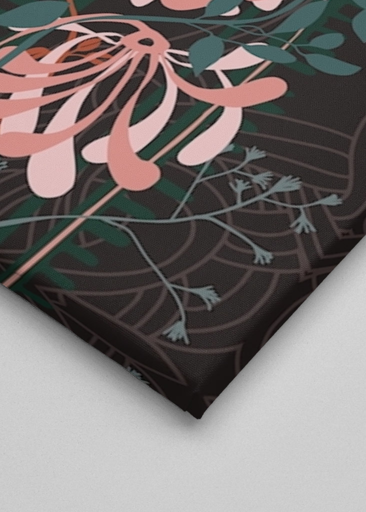 Art deco florals taupe brown