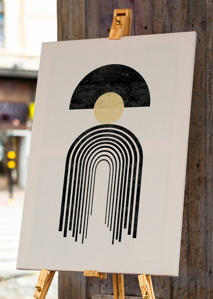 Rainbow with golden circle