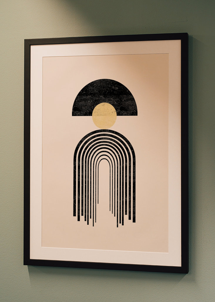 Rainbow with golden circle