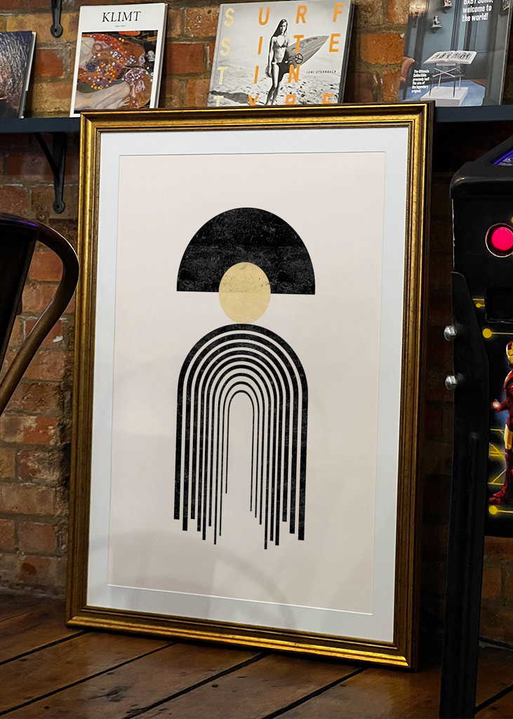 Rainbow with golden circle