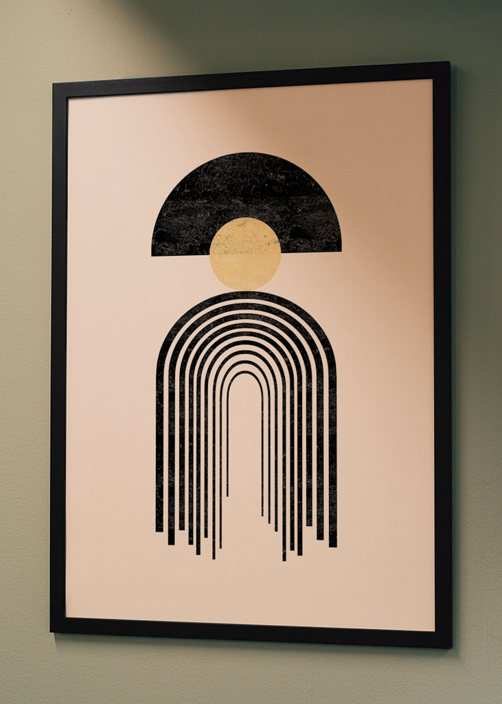 Rainbow with golden circle