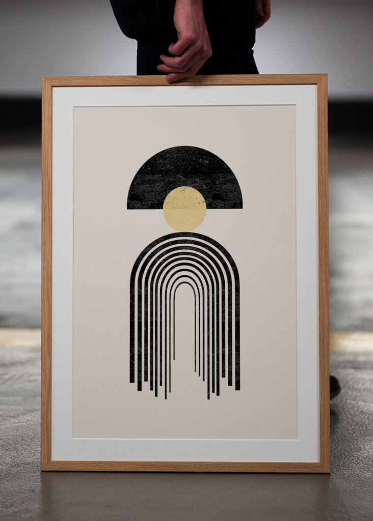 Rainbow with golden circle