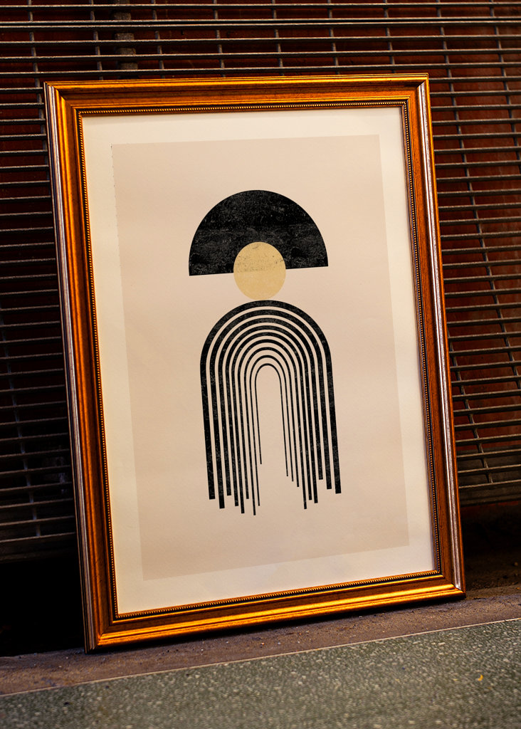 Rainbow with golden circle