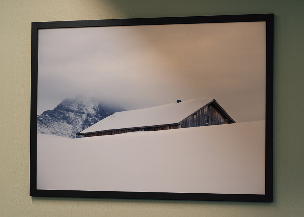Winterhütte - Schnee - Berge