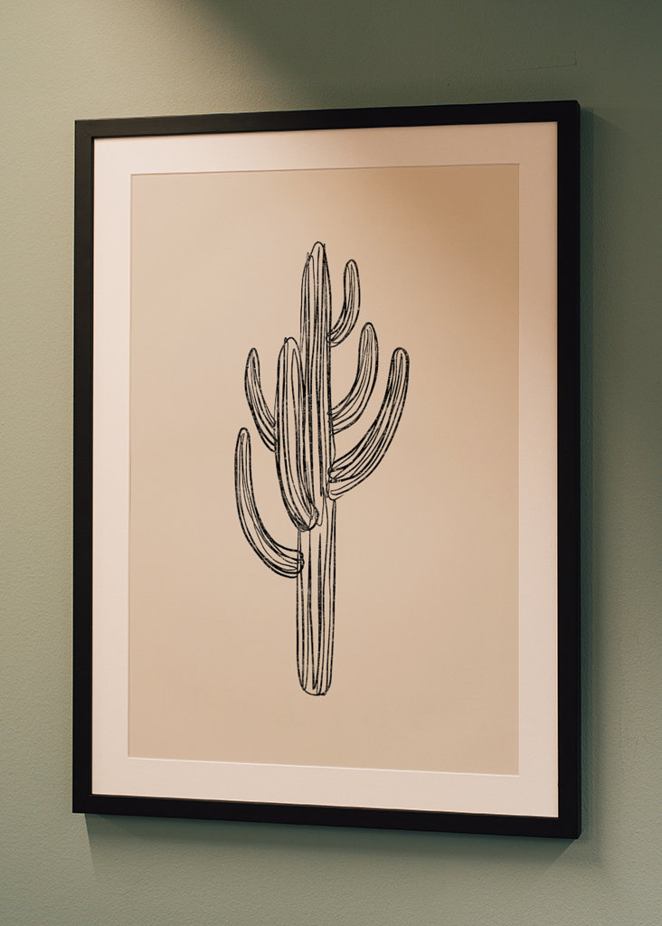 Cactus black and white