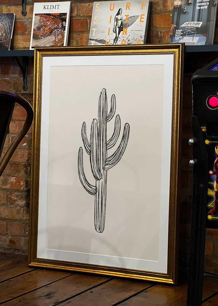 Cactus black and white