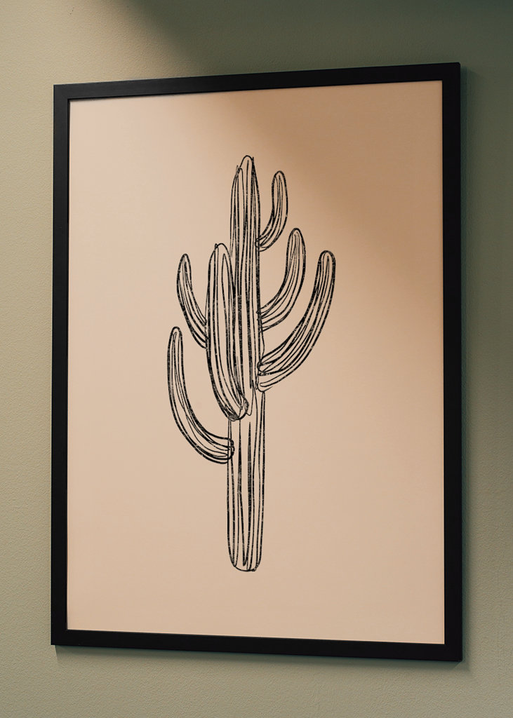 Cactus black and white