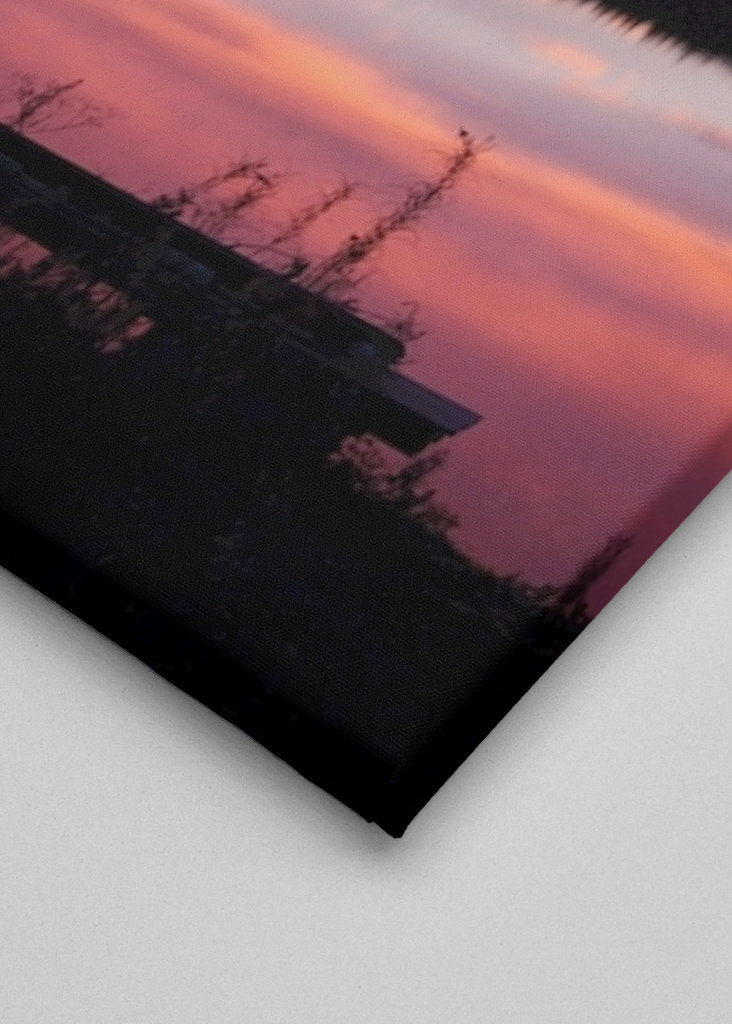 Purple morning by the lakeside