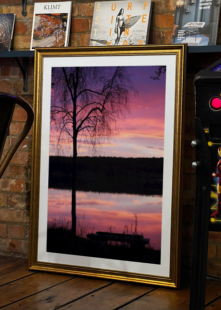 Purple morning by the lakeside