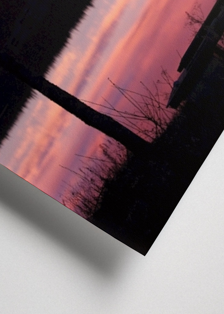 Purple morning by the lakeside