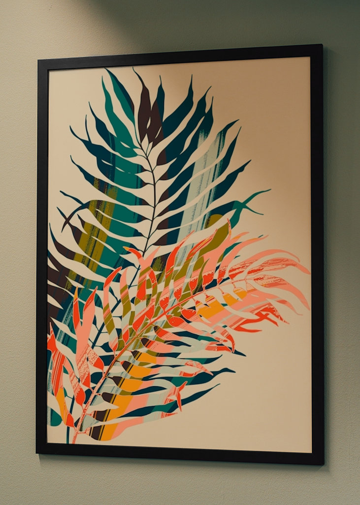 farbenfrohe Palmenblätter