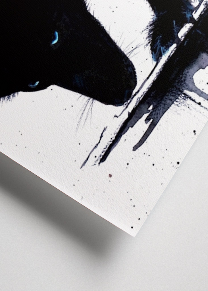 Aquarell Wolf - The Dark one