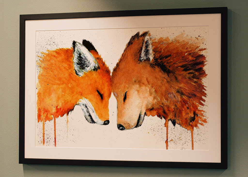 Fox and Wolf Watercolor 
