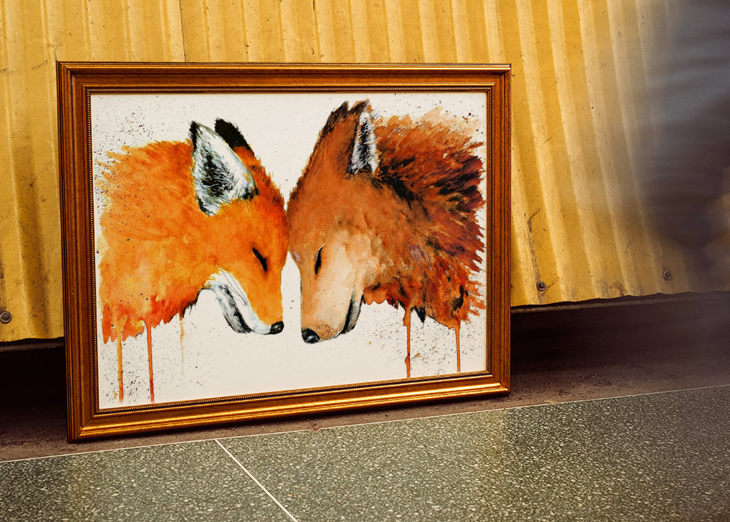 Fox and Wolf Watercolor 