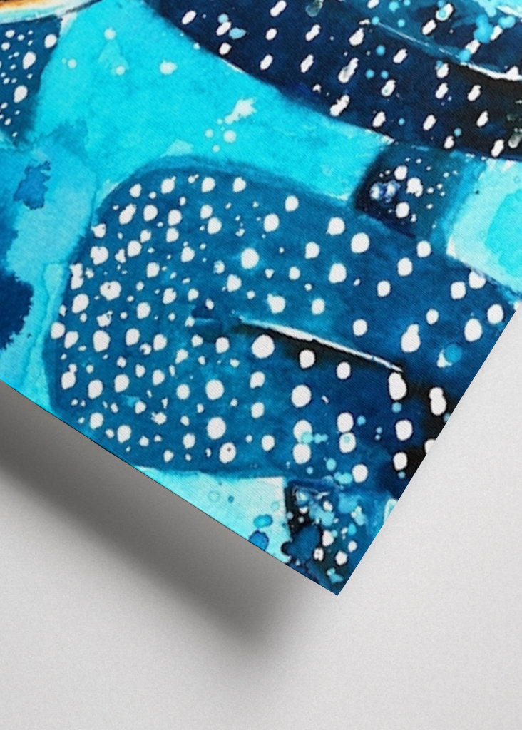 Rekiny wielorybie w akwareli oceanu 