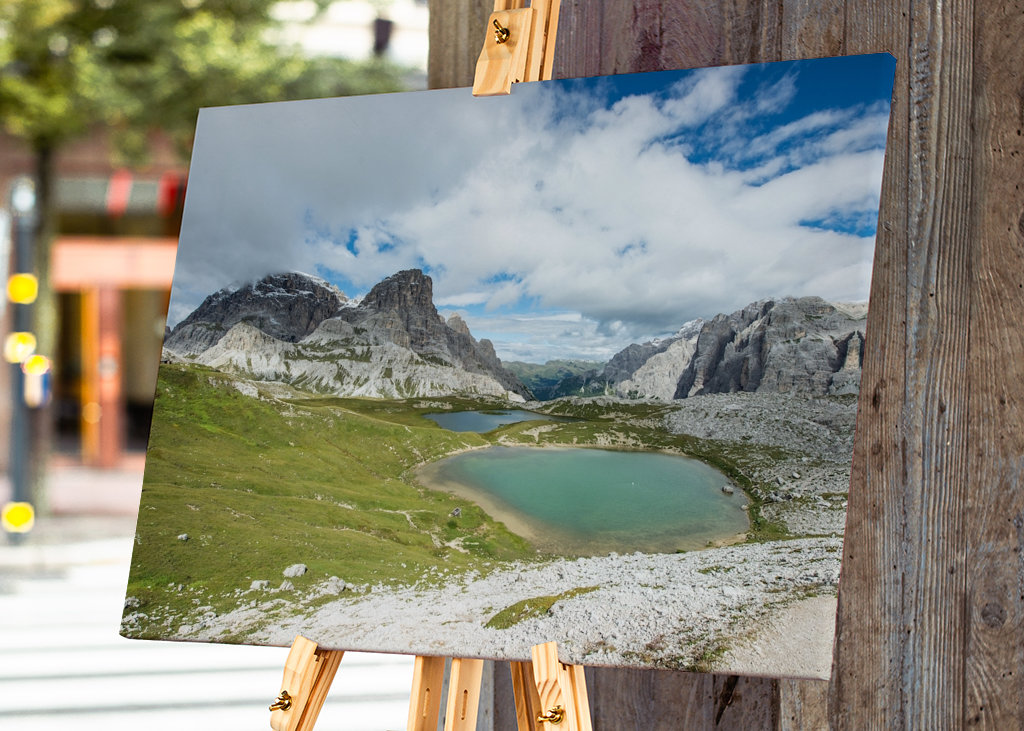 türkise Seen Berge Wolken