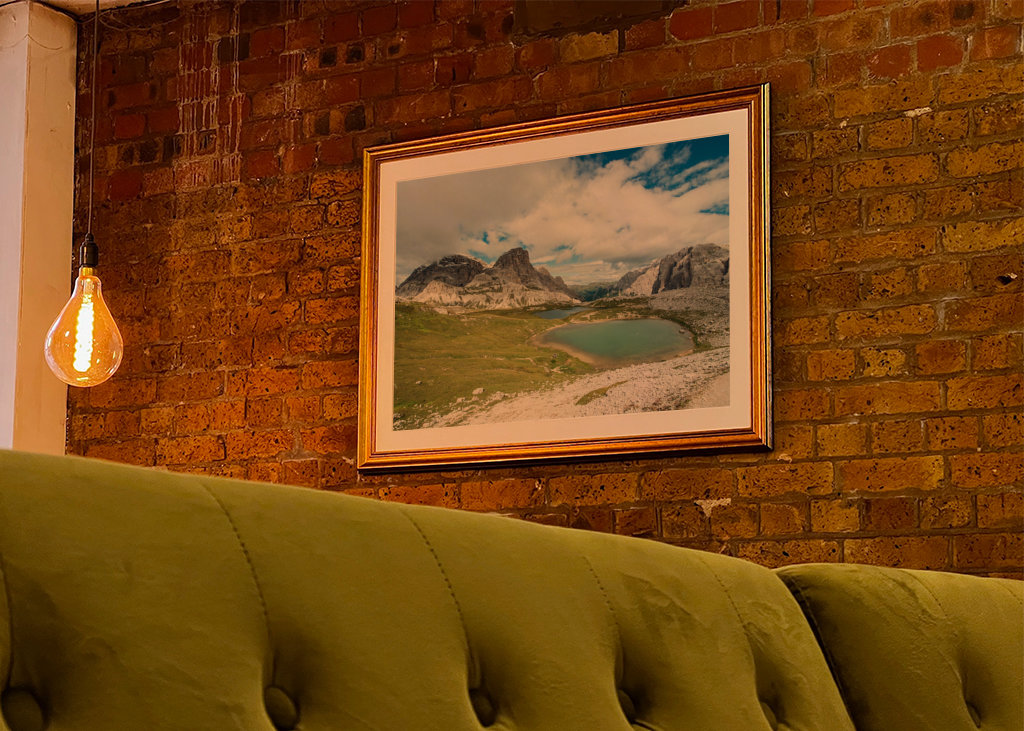 türkise Seen Berge Wolken