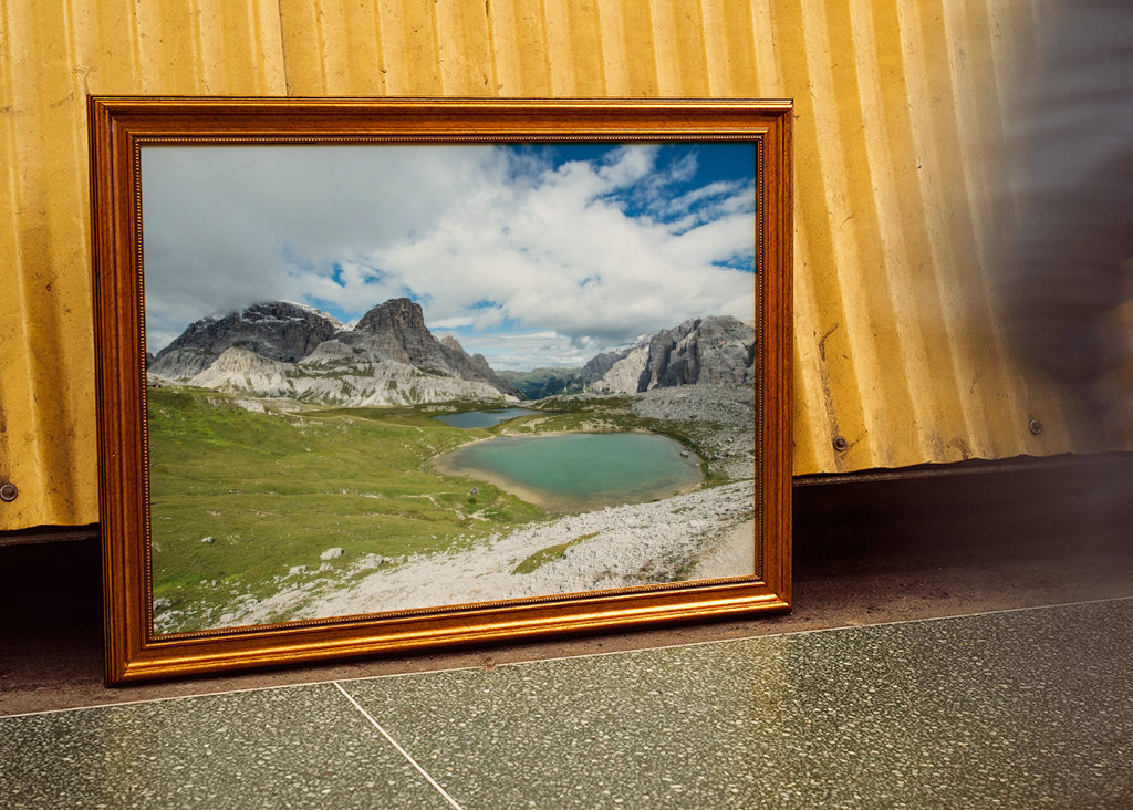 türkise Seen Berge Wolken