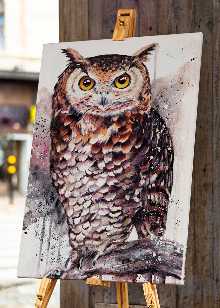Gufo reale dell'acquerello Gufo