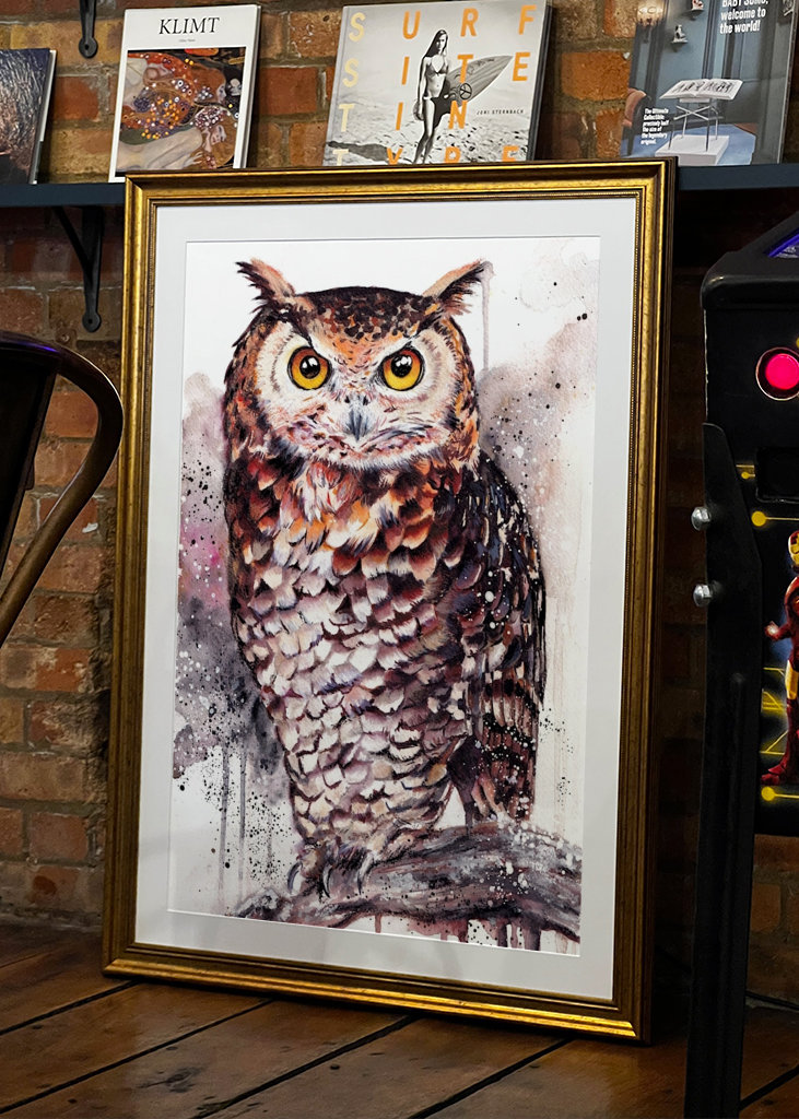 Gufo reale dell'acquerello Gufo