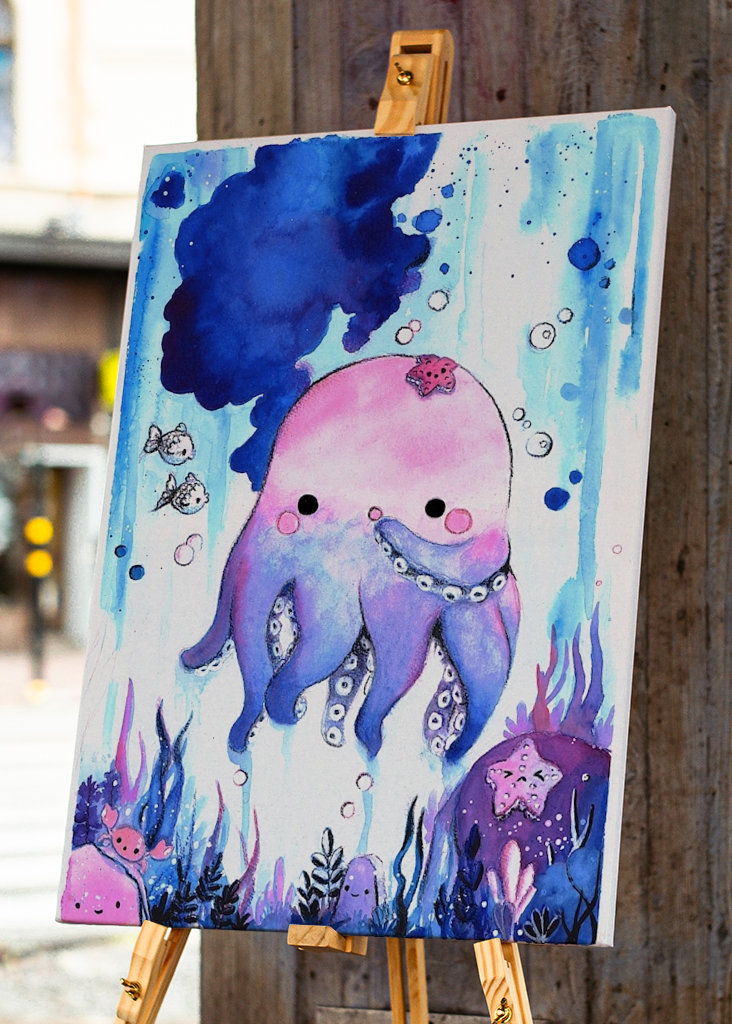 Słodkie kalmary okto-szczenięce