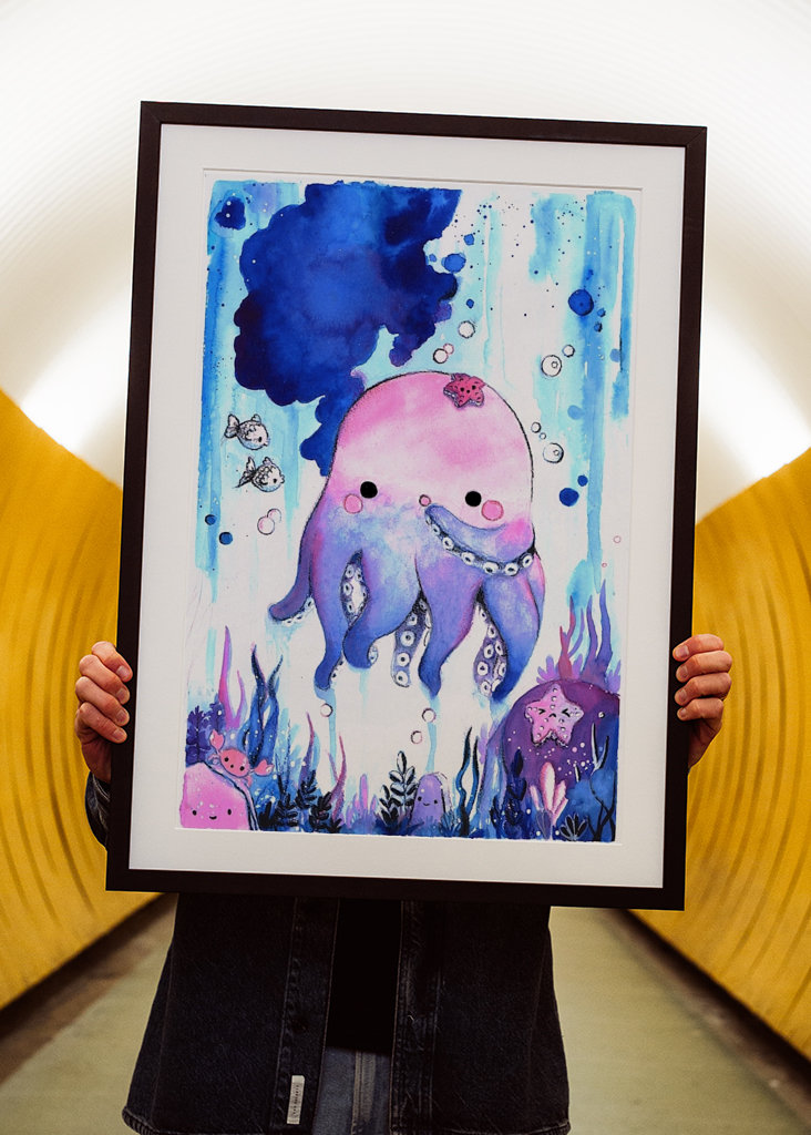 Słodkie kalmary okto-szczenięce