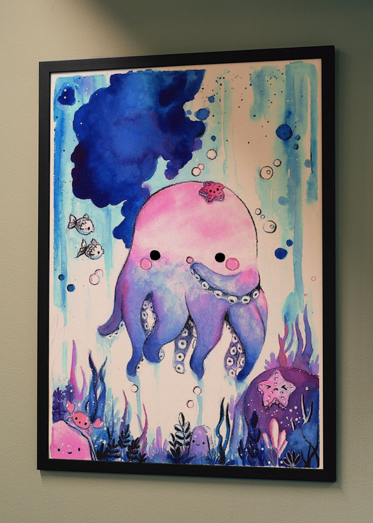 Słodkie kalmary okto-szczenięce