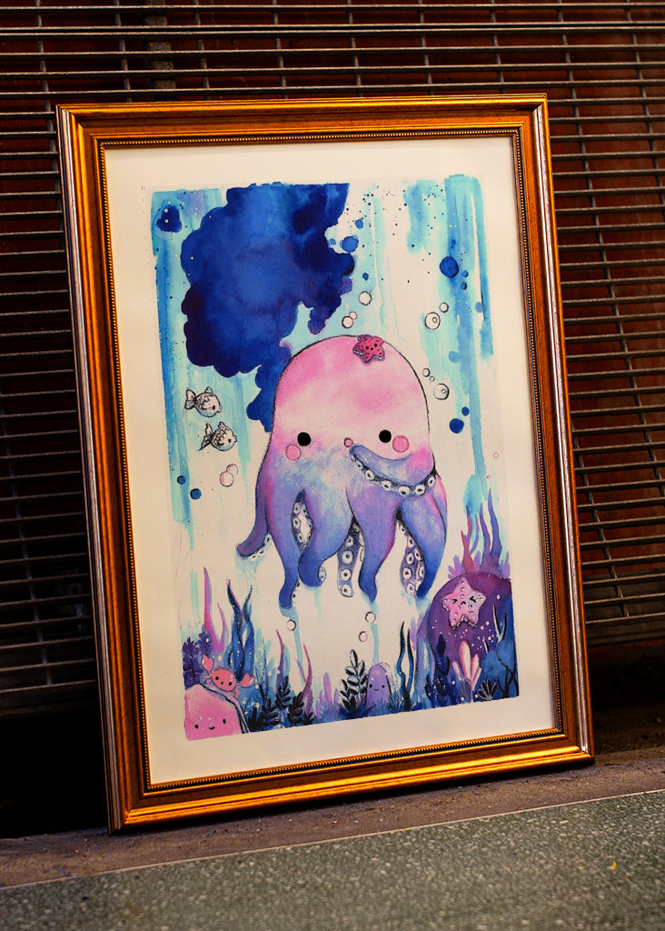 Słodkie kalmary okto-szczenięce