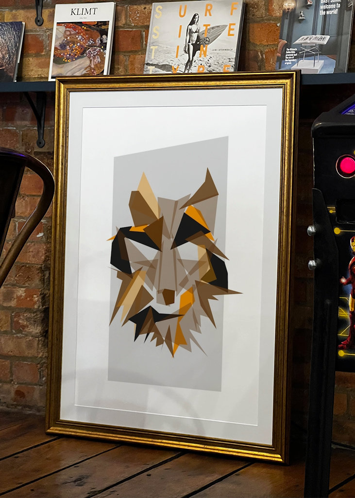 The fox is trotting across the