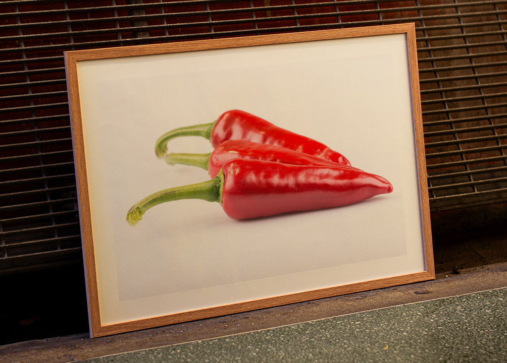 Pepperoni in front of white