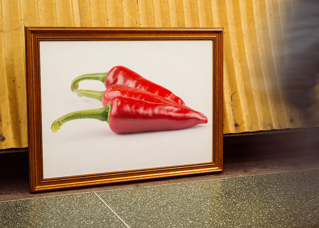 Pepperoni in front of white