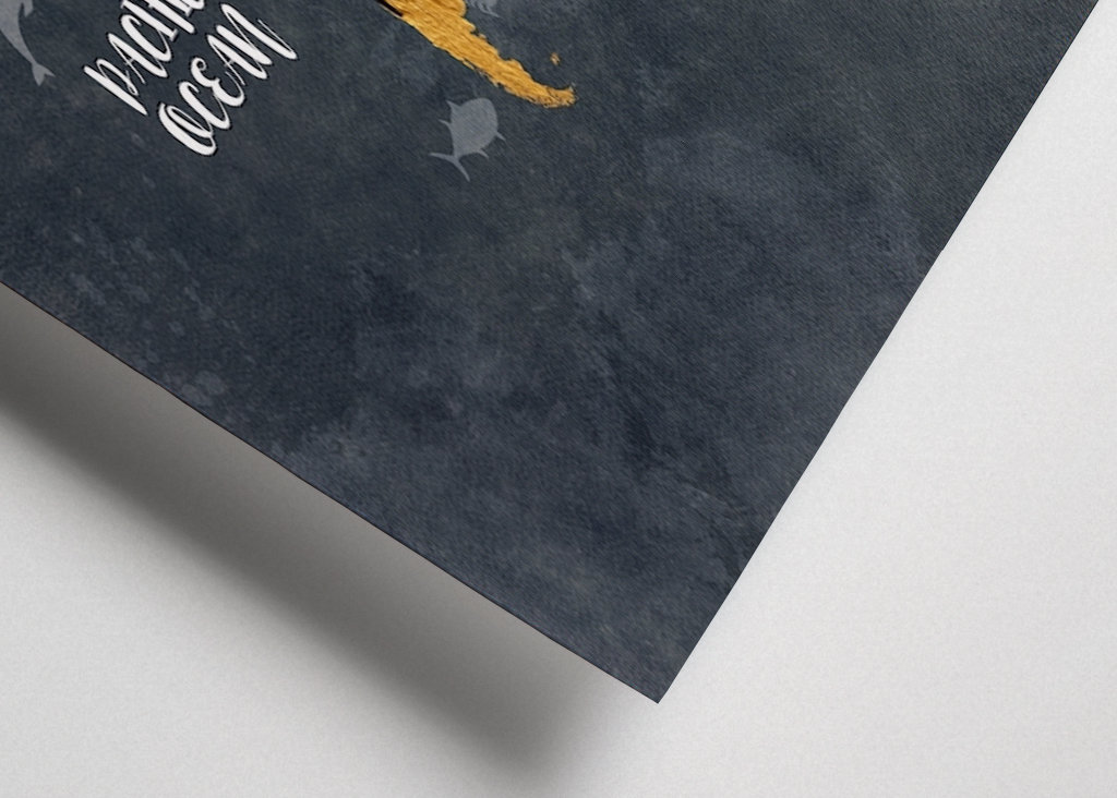 Svart och guld världskarta