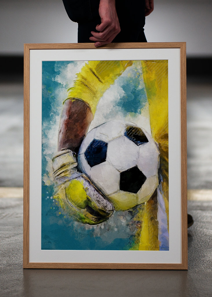 Football player goalkeeper