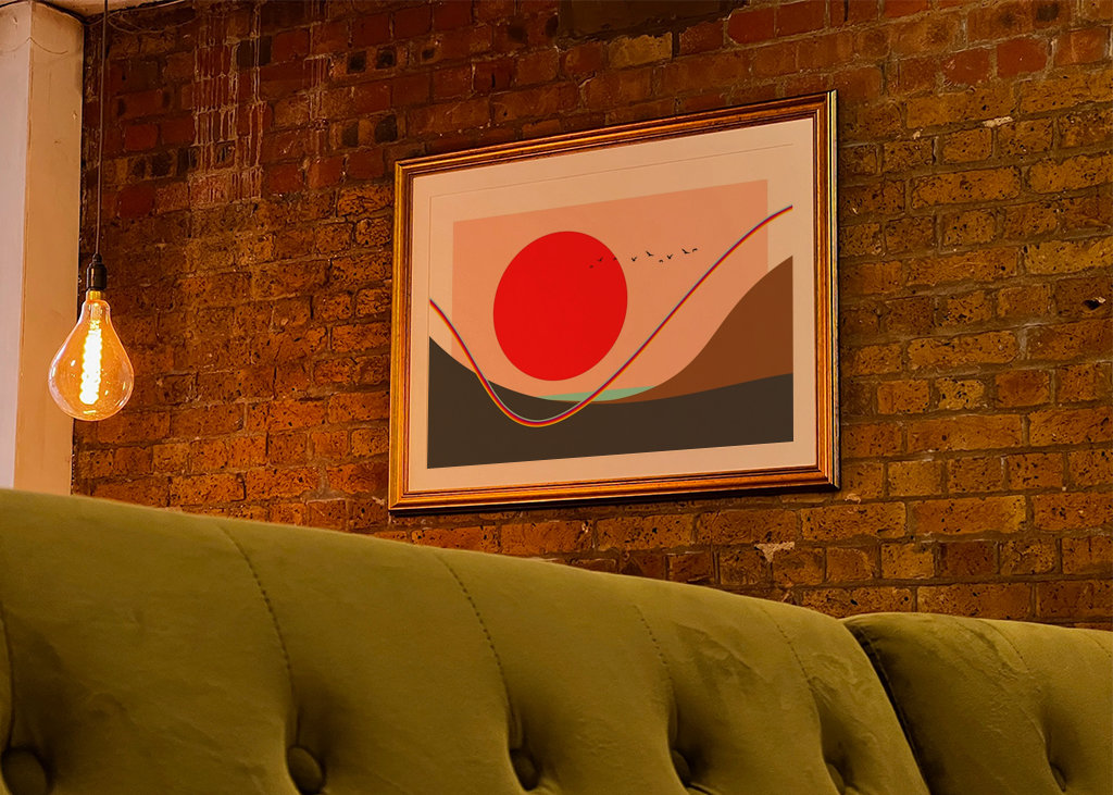 Rode zon bij de regenboog