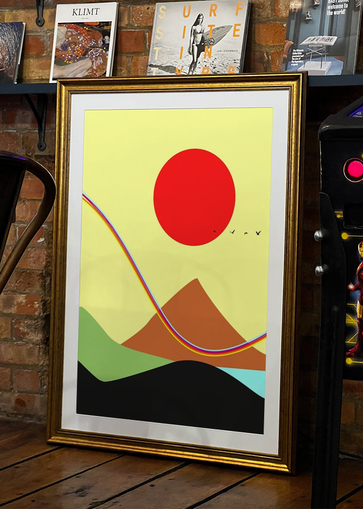 Mit dem Regenbogen (links)