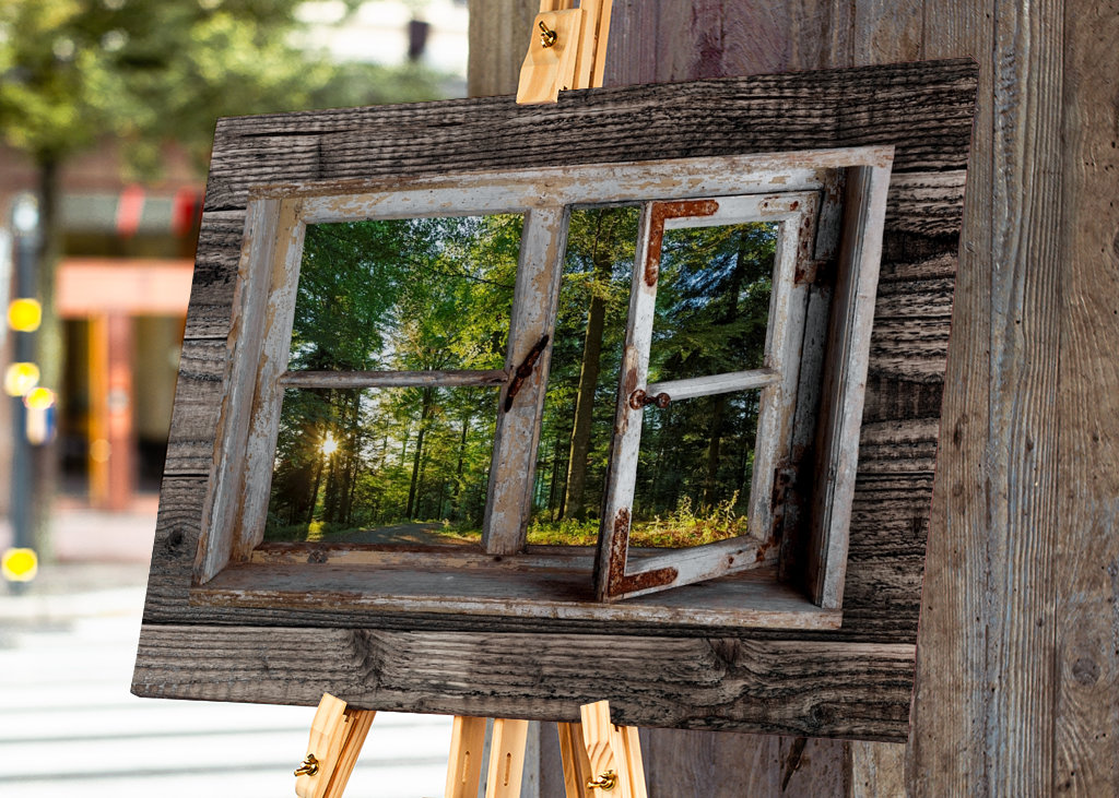 Fensterblick in den Wald