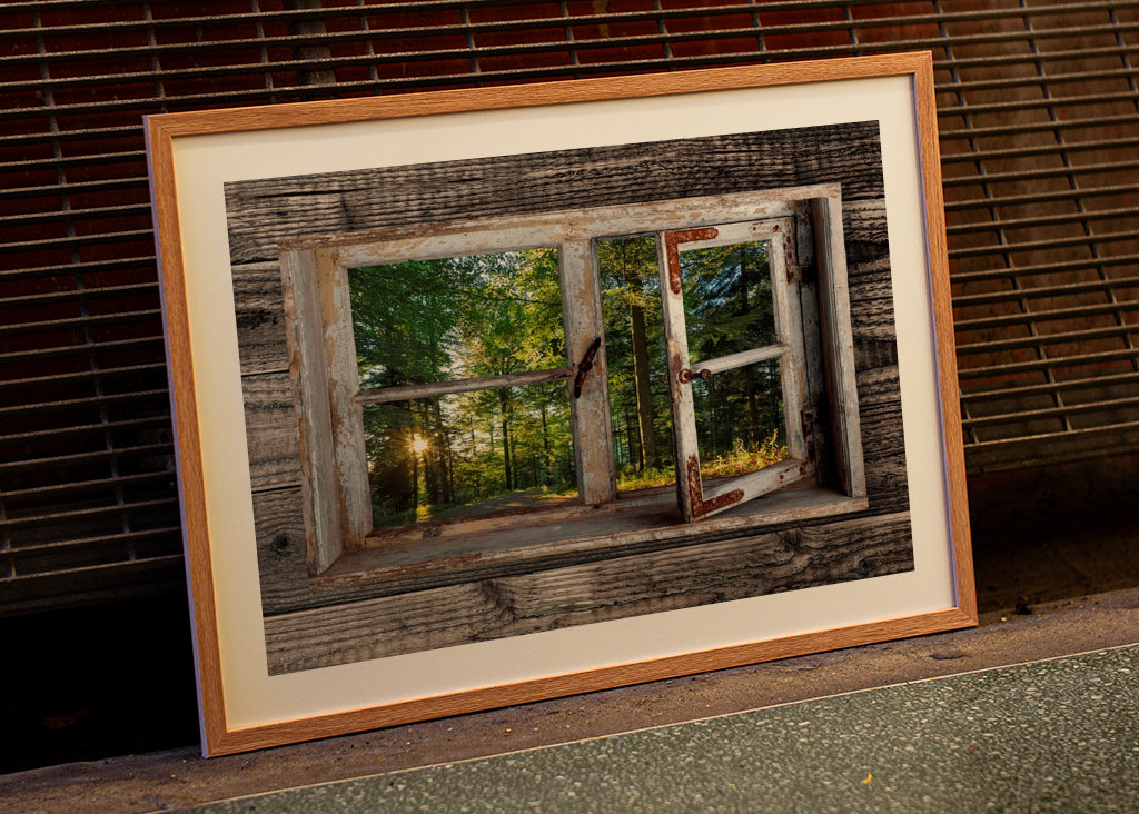 Fensterblick in den Wald
