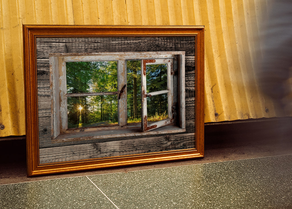 Fensterblick in den Wald