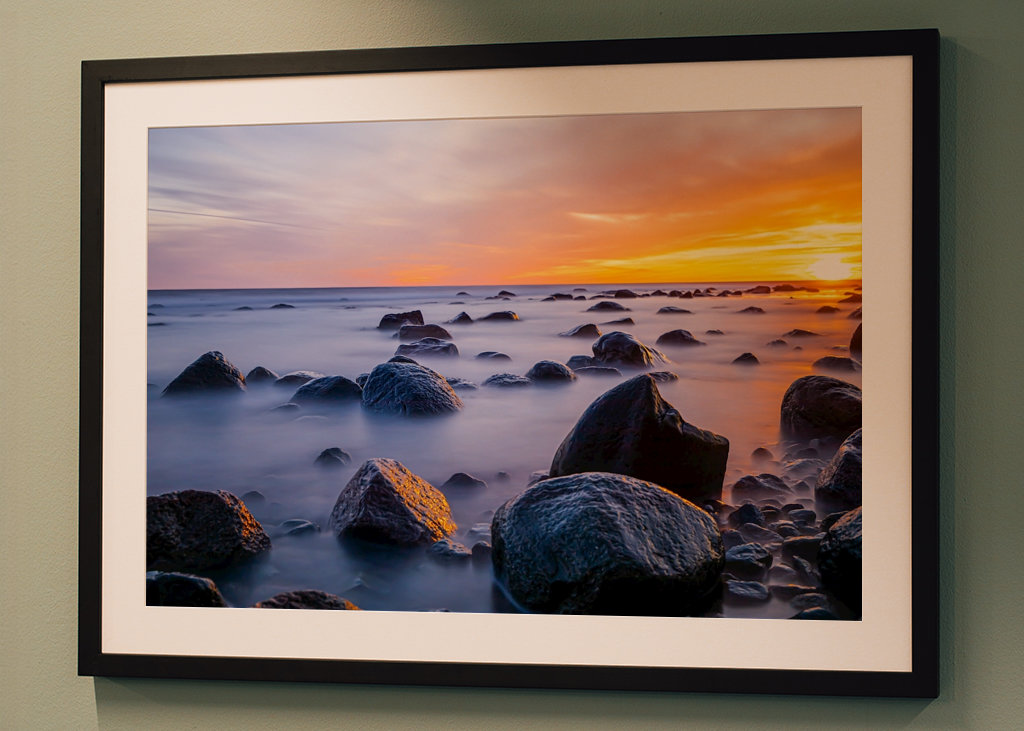 Skály při západu slunce