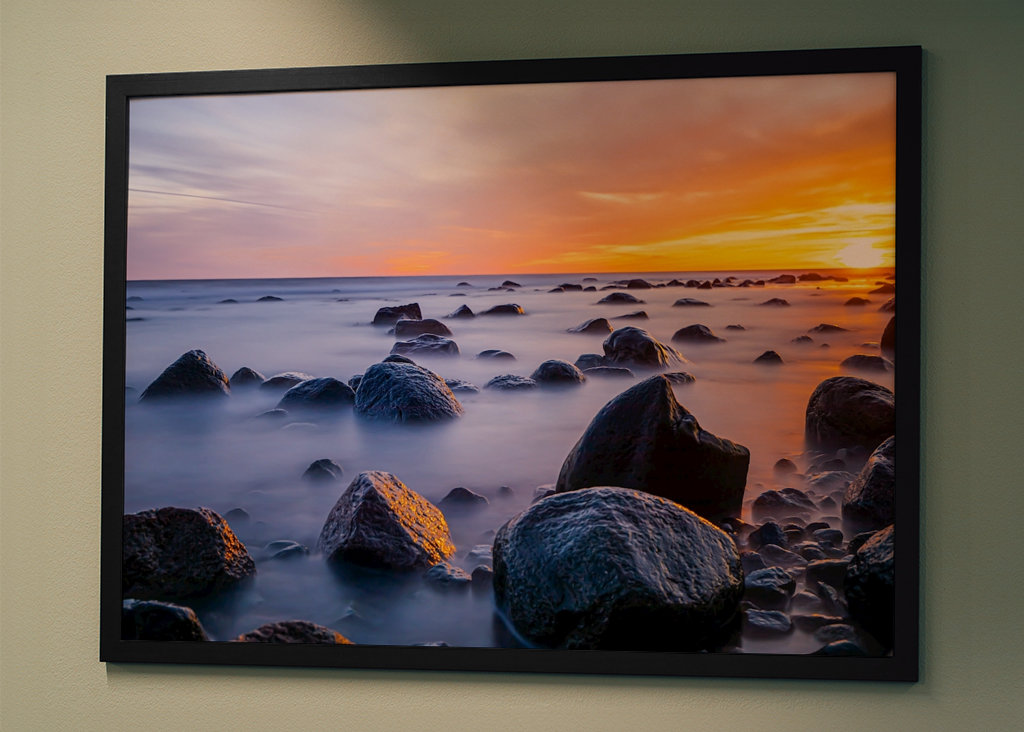 Skály při západu slunce