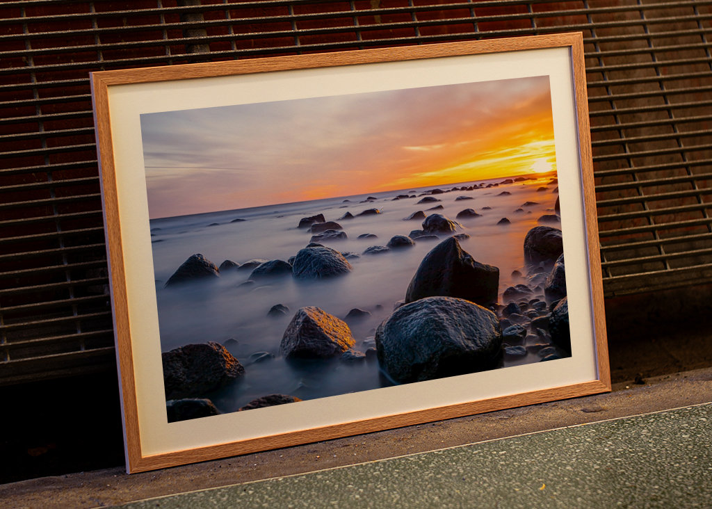 Skály při západu slunce