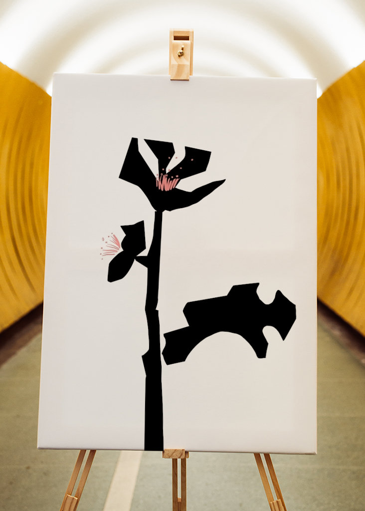 Blomst med de sorte blade