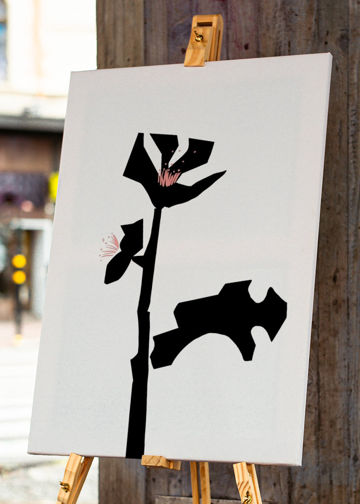 Blomst med de sorte blade