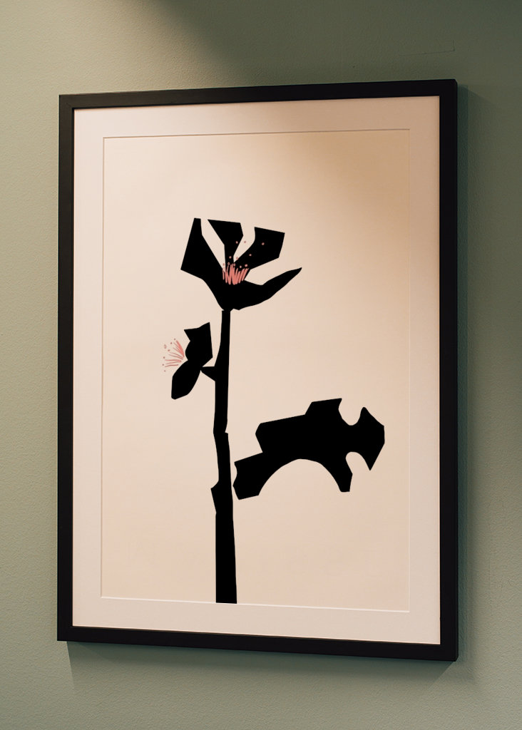 Blomst med de sorte blade