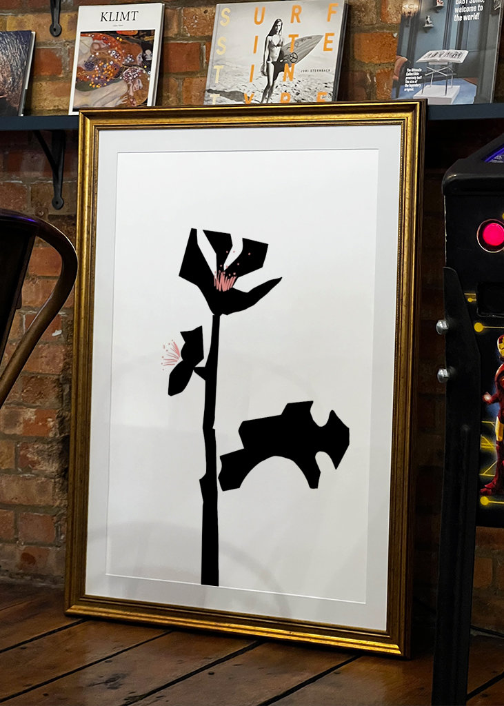 Blomst med de sorte blade