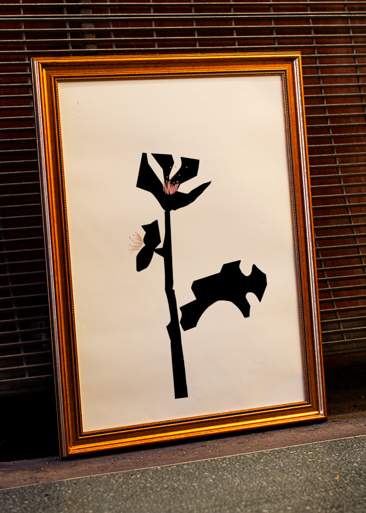 Blomst med de sorte blade