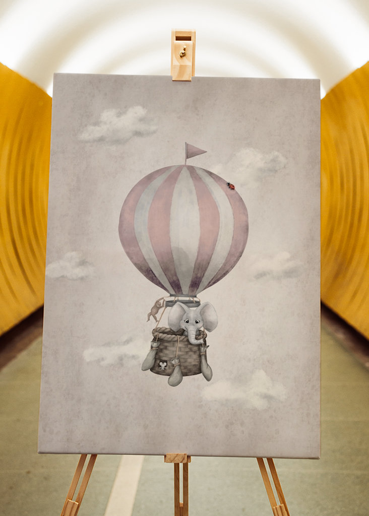 Heißluftballon Pink