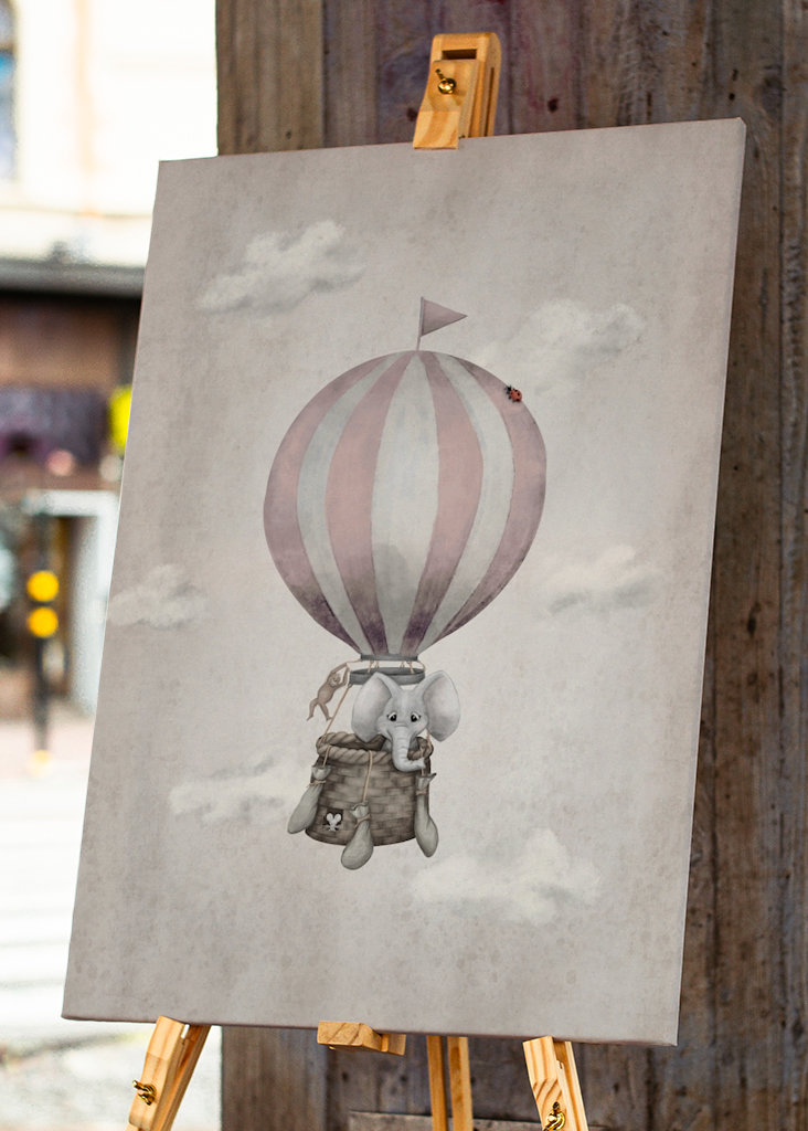 Heißluftballon Pink