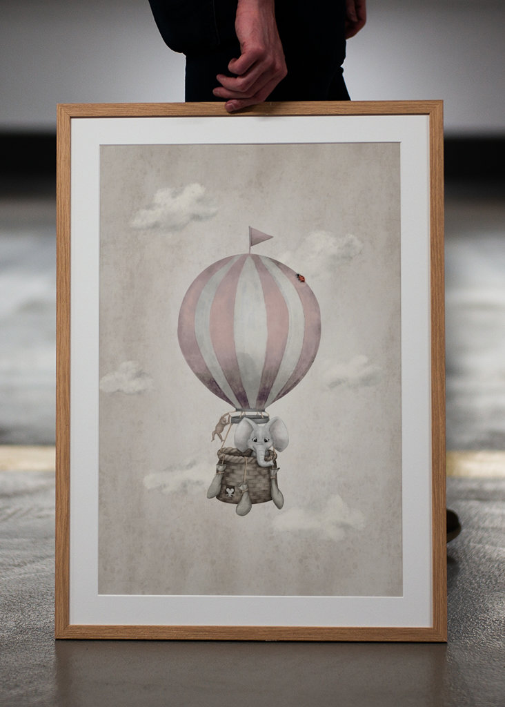 Heißluftballon Pink